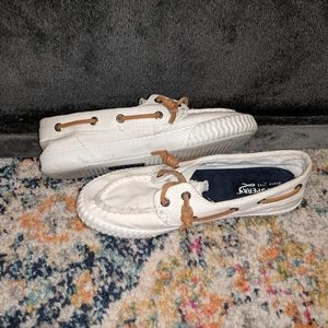 White Sperry shoes